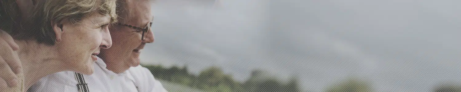 Elderly couple smiling - page banner