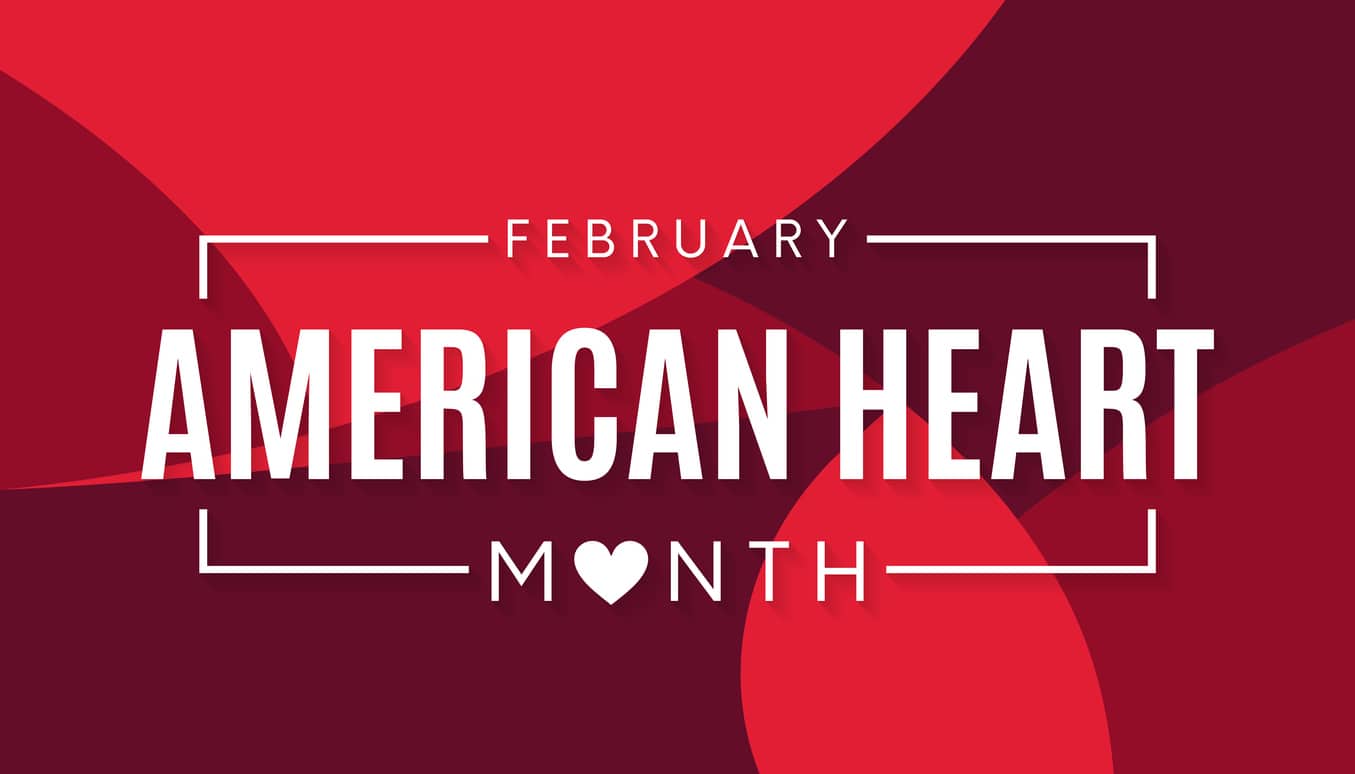 American Heart Month abstract poster. Vector
